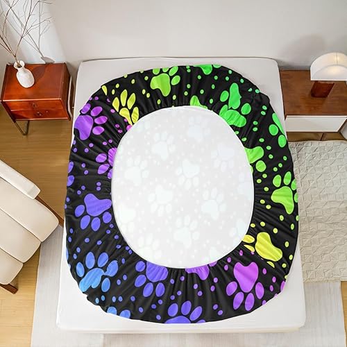 Miniatura 222 de Castle Fairy Juego de sábanas con temática de Halloween, tamaño Queen, juego de ropa de cama con estampado de animales de murciélagos negros