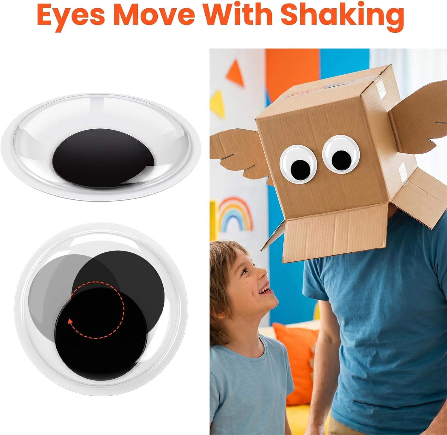 Sibba 7 Inches Large Wiggle Googly Eyes Giant Googly Eyes Self Adhesive