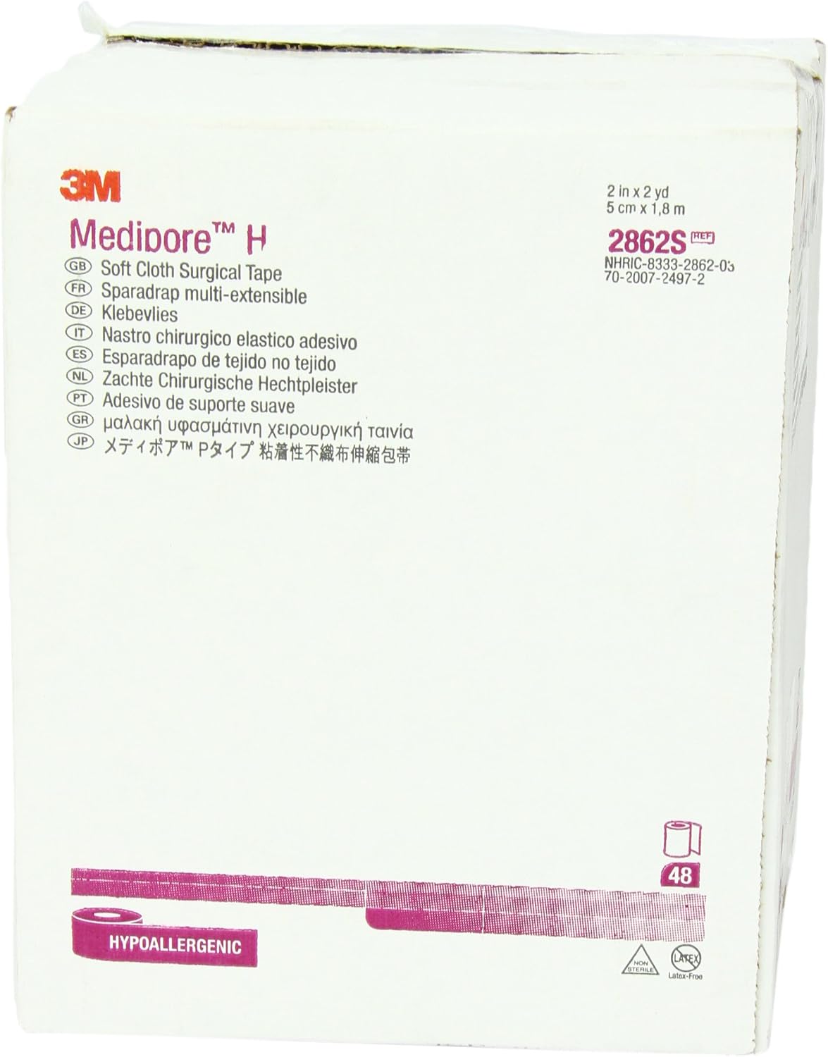 3M Medipore H Soft Cloth Tape 2862S (Pack of 48)