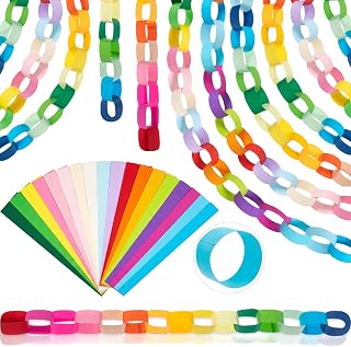 TaoBary Rainbow 2000 Sheet Paper Chain Garland Strip 1.77x9.84 in Birthday