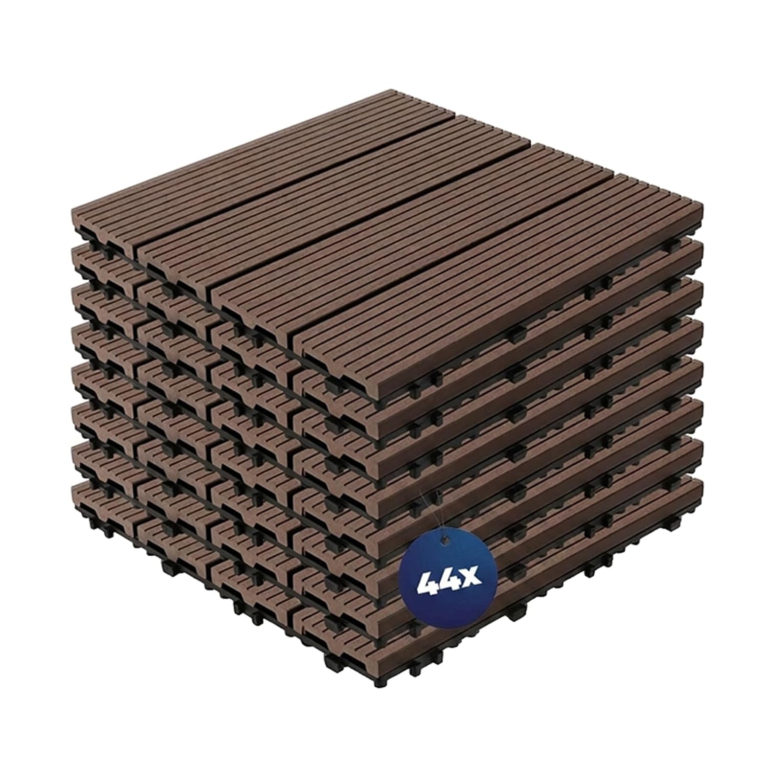 YOEVU Set 44 Baldosas Exterior WPC Marrón Café | 4m²