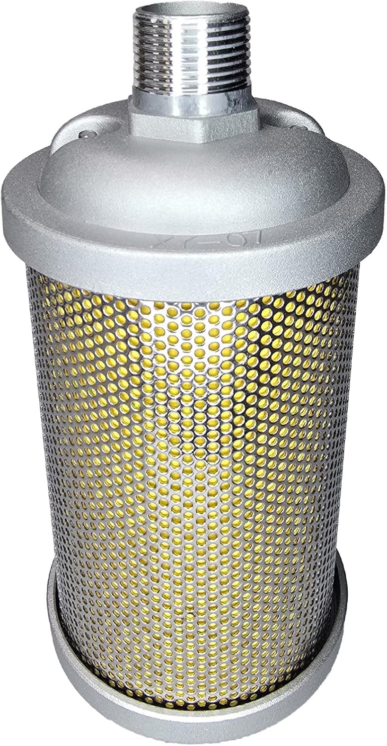 Industrial Air Compressor Muffler, NPT Threaded, Single Chamber 145 PSI, Replacement Part for Compressor Dryers, Compressed Air Equipment and Pneumatic Systems (XY-07 3/4")