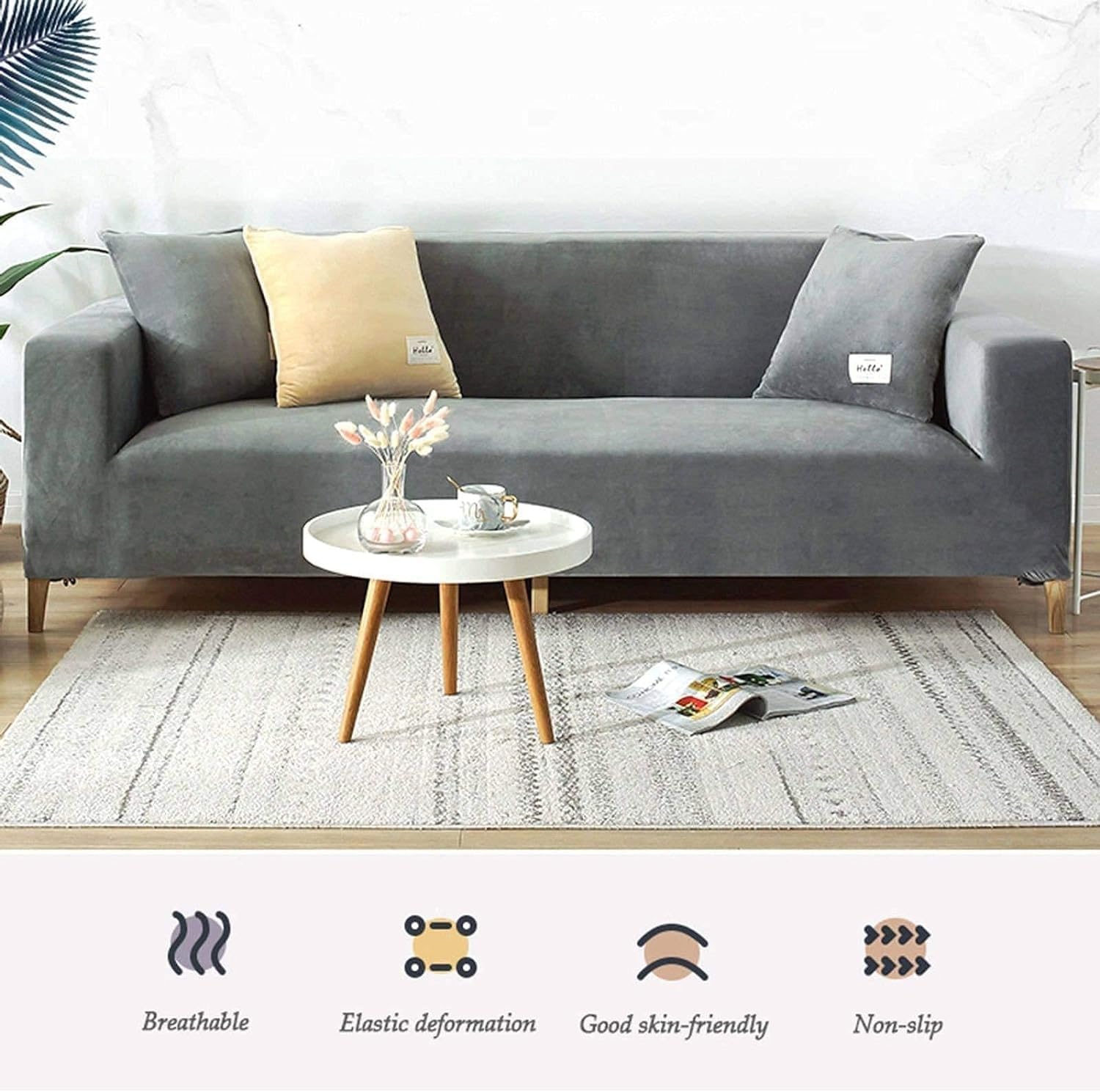 Couch Covers Sofa Slipcovers Velvet Sofa Slipcover for 2 3 4 Seater,Soft Plush Sofa Protector,Be Used for a Long Time Without Fading and Not Deformation WEWYQSJXBXF-417(Color:F,Size:2Seater 140-170CM)