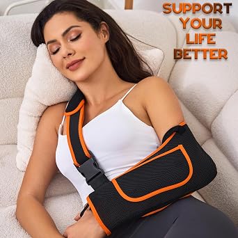 Arm Sling for Women Men with Enhanced Size, Adjustable Sling for Arm Support, Shoulder Sling Immobilizer with Neck Pad, sling for Elbow Wrist, Left Right Arm Sling