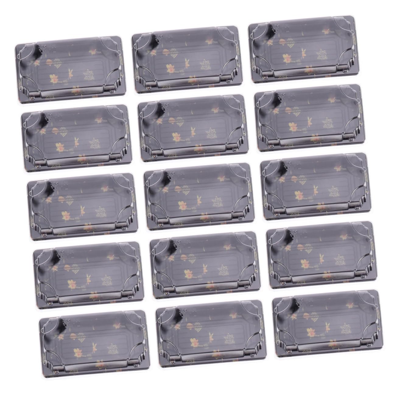 Unomor 25pcs Disposable Sushi Boxes Plastic Containers Lids Take Out Containers for Sushi Kit