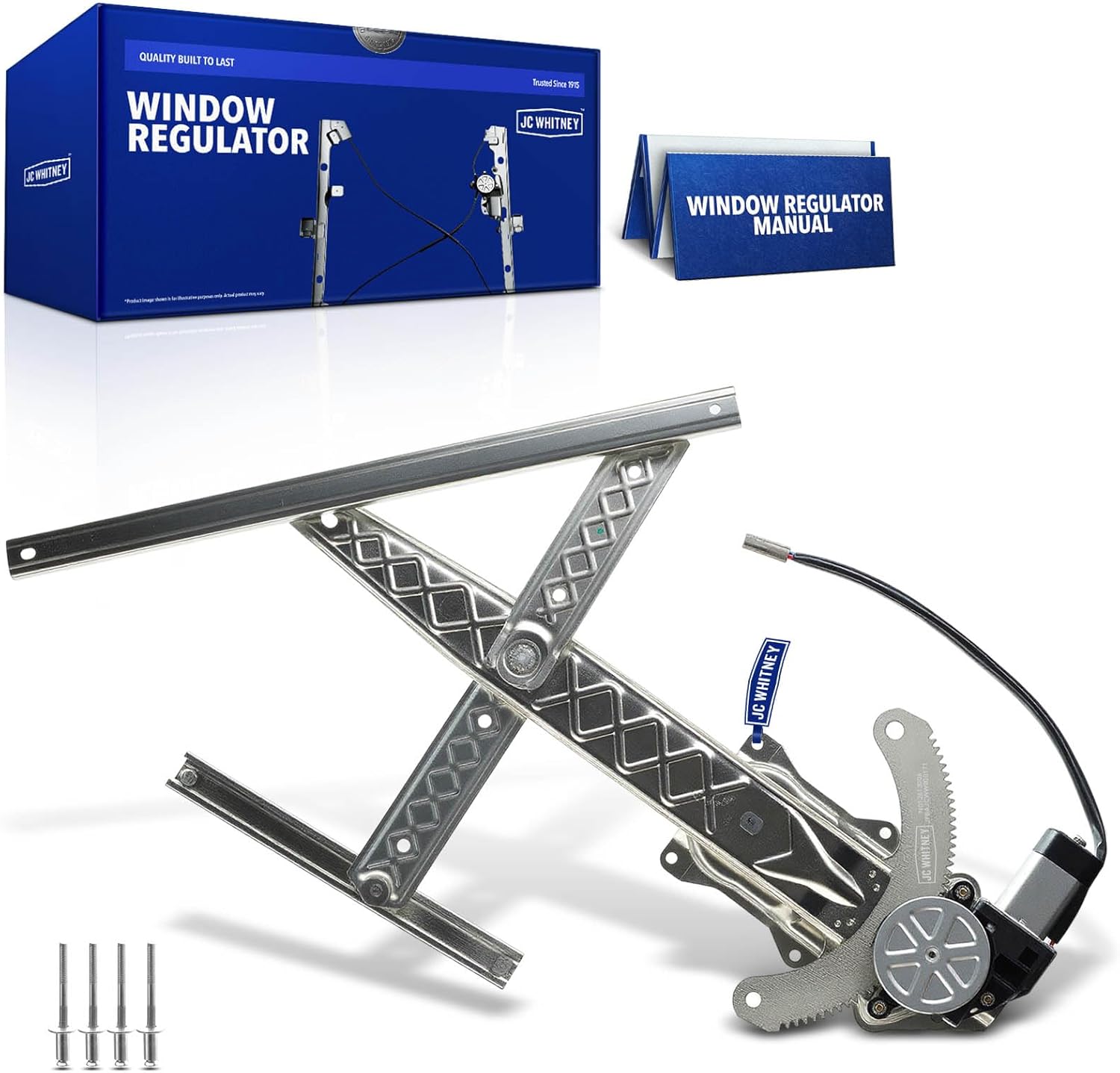 JC Whitney JFBAJCWWR00171 Front Left Power Window Regulator w/Motor Assembly - Compatible with Ford F-150 1999-2003, F-250 1999, F-150 Heritage 2004