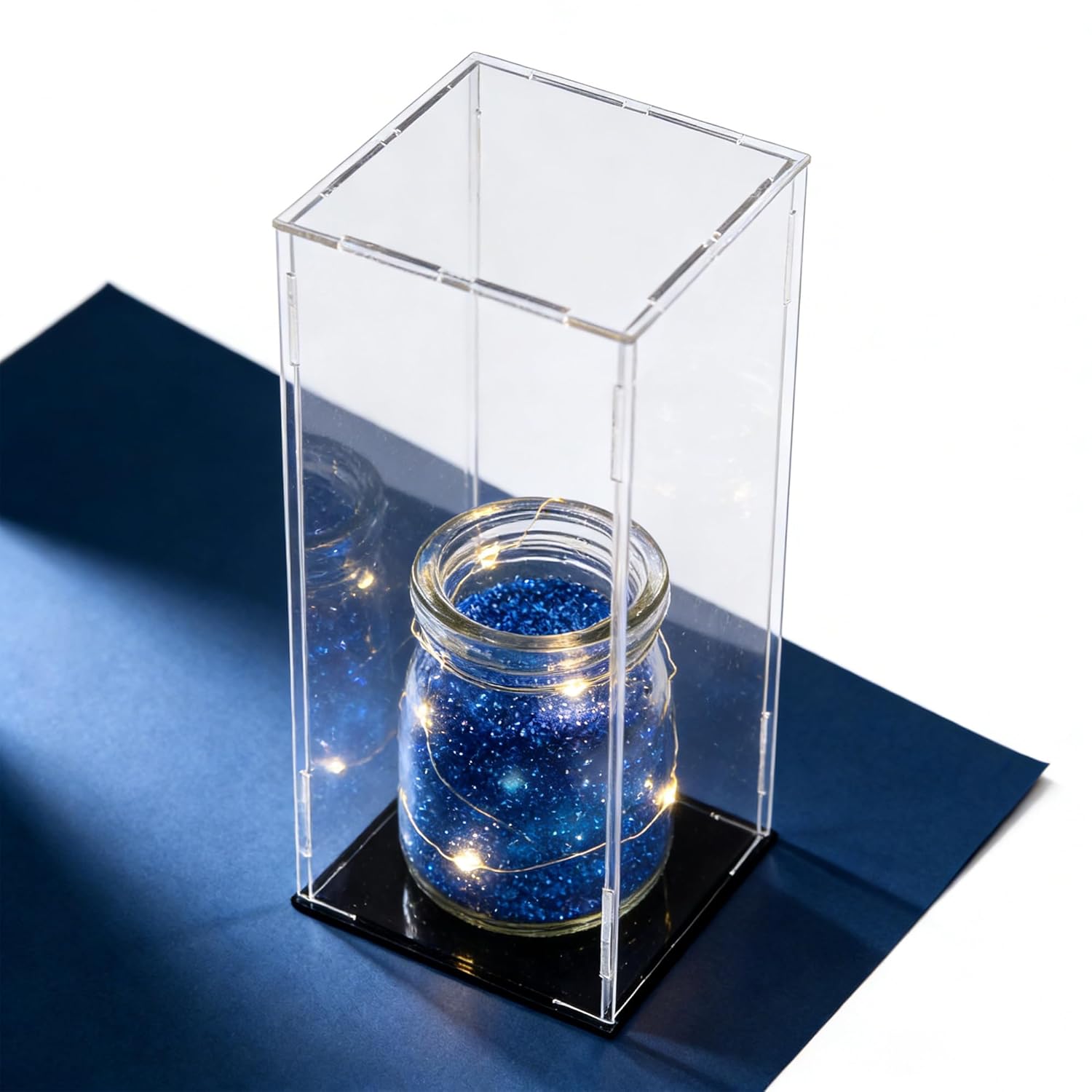 uxcell Acrylic Clear Display Case Box Dustproof Protection Showcase Cube Collectibles Show Box 3.9x3.9x11.8inch