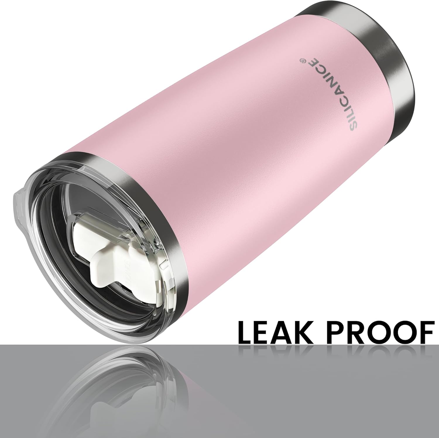 20oz Insulated Tumbler with Straw, Leakproof Lid & Removable Spout, Stainless Steel, BPA & Odor Free, Car Cup Holder Friendly, Gym Office Home - Pink Sand - Image 2