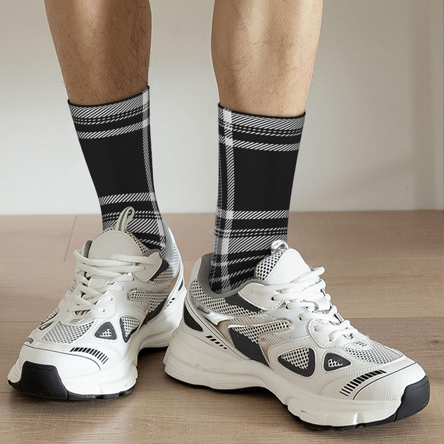 Fun and Casual Plaid Dress Socks for Men and Women, Scottish National Tartan Printed Novelty Crew Socks - Image 9