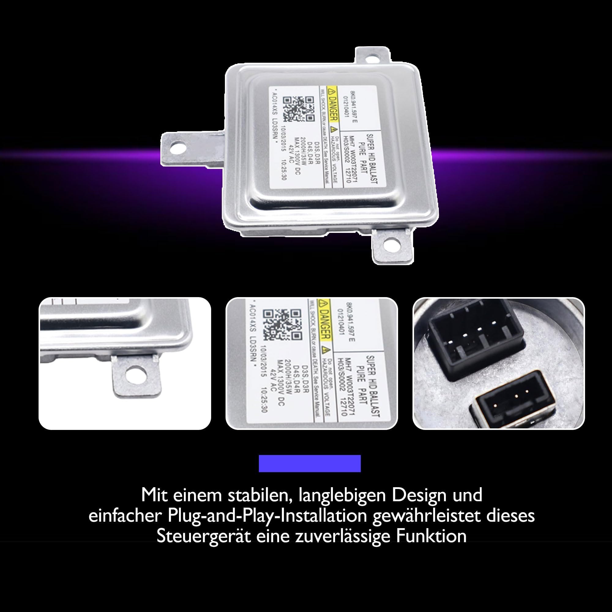 Xenon HID Steuergerät 8K0941597E W003T22071 - Scheinwerfer Vorschaltgerät für ADC 2011-2014 8K0.941.597.E