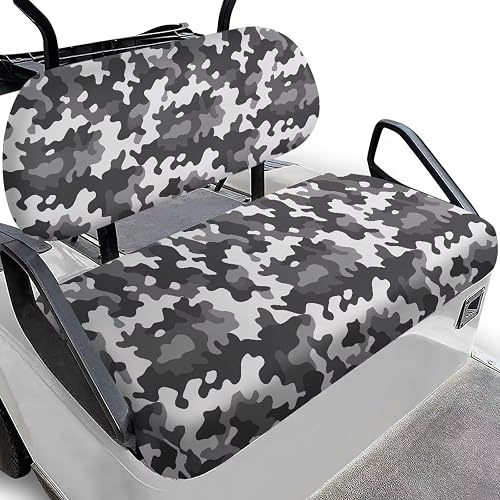 Bulopur Grey Golf Cart Seat Cover Camo Sport Golf Car Seat Cushion Cover for Mos