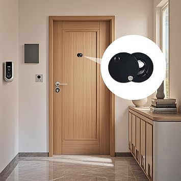 Door Viewer, Solid Brass 220 Degree Peephole, Wide Angle Door Spy Hole, Security Spy Hole for Front Door, Peep Holes for 35-60mm Thick Doors Peephole, Peep Hole, Door Spyhole for Safety,Black