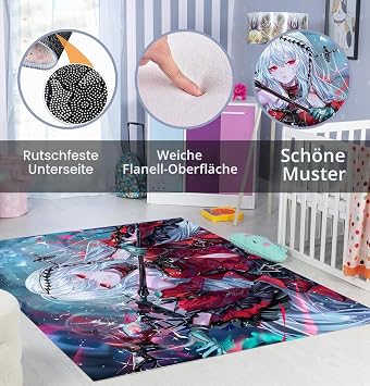 KIDSLOVE Anime Girls' Rug Christmas Decoration 80 x 120 cm Children's Room