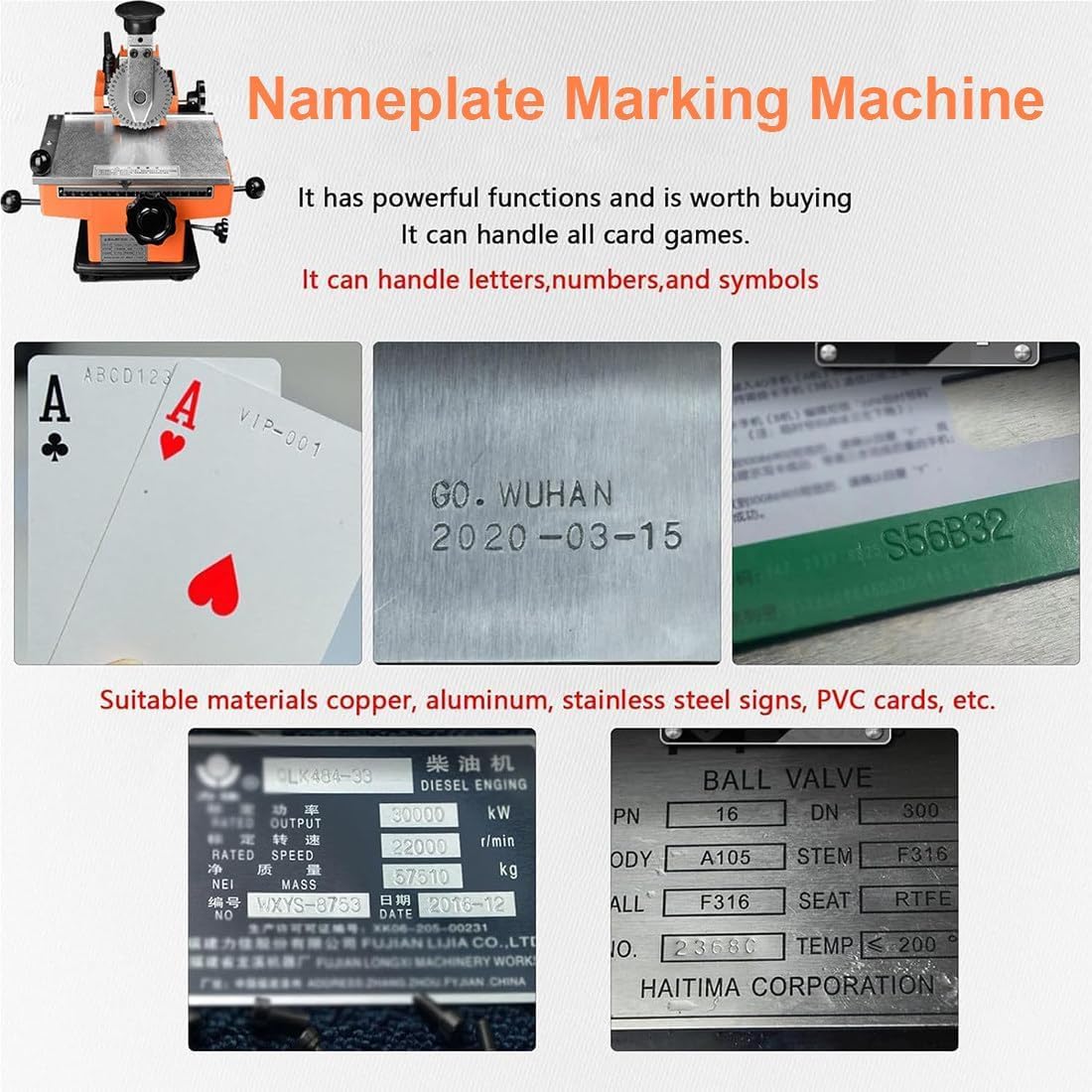 Metal Stamping Machine for Embossing Nameplates, Labels, and Tags - Semi-Automatic Marking Equipment (2MM)