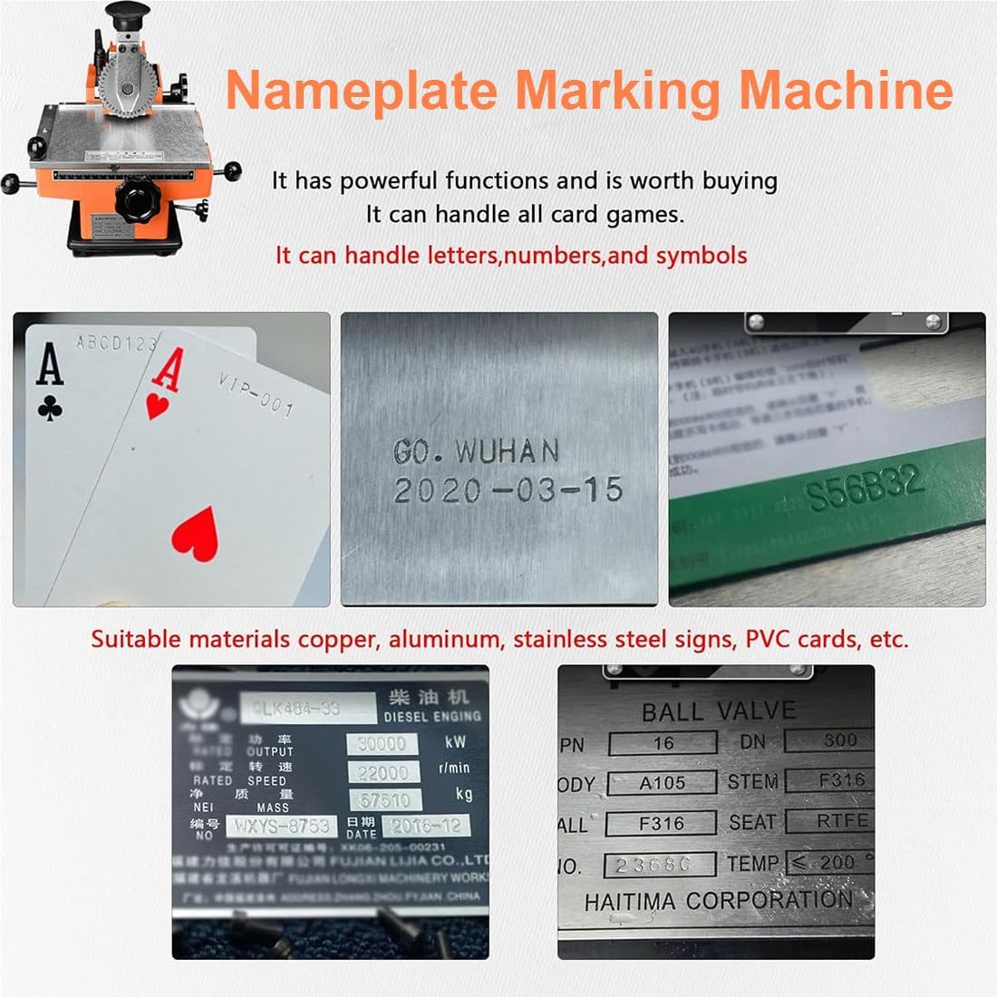Macchina per timbratura di metalli, Goffratrice semiautomatica per stampa e marcatura di etichette, Stampante per targhette per cani, Creatore di targhette in metallo durevole