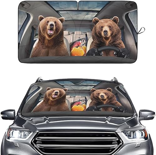 Miniatura 51 de GENANY Divertido parasol para parabrisas para sedán, SUV, camión (55 x 29 pulgadas), parasol de automóvil, bloquea los rayos UV, accesorios