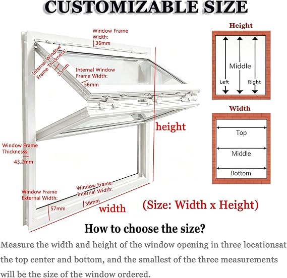 Foldable Aluminum Concession Window with Safety Lock, Sliding Window for Food Trucks and Restaurants