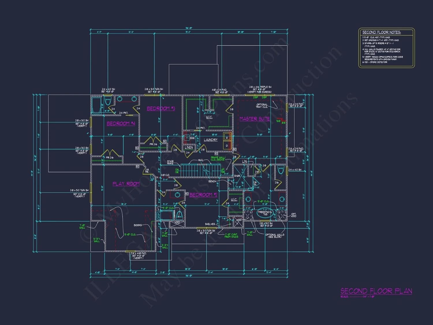 19-1791D House Plan - Beautiful 2.5-Story House Plan with 5 Bedrooms and Detailed CAD Designs