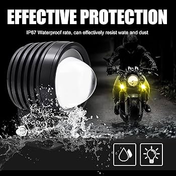 Biqing 2PCS 20W Motorfiets Koplampen Met Rode Angel Eye, 3" Vierkante LED Mistlampen 12V 24V Extra Licht Motor Extra Koplamp Met Stuurschakelaar 7/8" 22mm