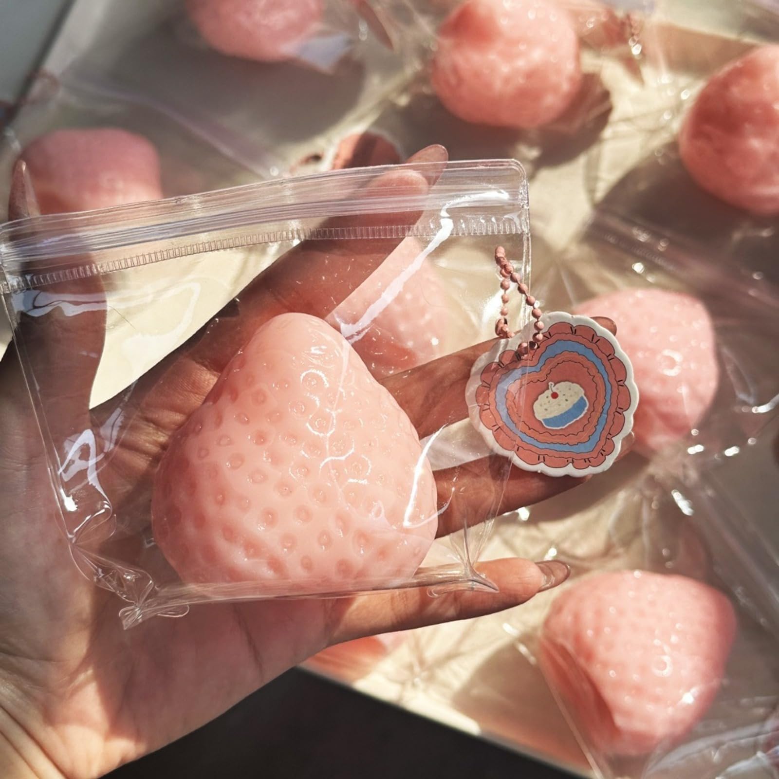 Strawberry SiliconeTaba Squishy Toy, Handmade,Fidget Toys ， Ultra - Soft, Perfect for Stress and Anxiety Relief, Ideal Gift（Strawberries）