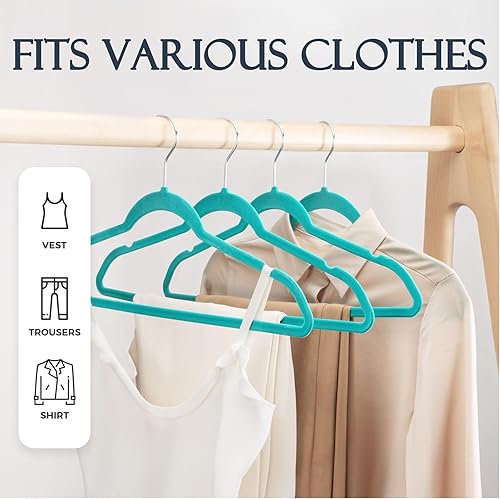 Miniatura 78 de HOUSE DAY - Perchas de terciopelo antideslizantes para trajes (60 unidades)