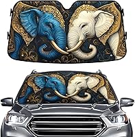 Vista 68 de GENANY Parasol Divertido para Parabrisas de Pareja de Perros Golden Retriever Lindos para Coche SUV Camión (55x30 Pulgadas), Parasol