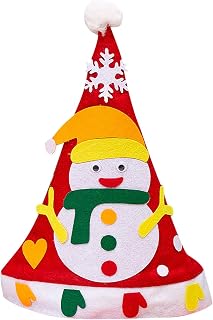 Hat DIY Toy Christmas Felts Kit Kids Decor Sewing Gift Craft Xmas Cartoon Sewing Education Kids Magnet Building (C, One Size)