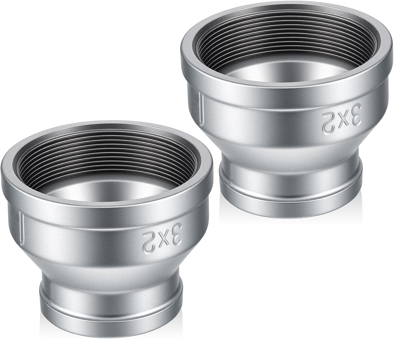 2 Pack 3" x 2" FNPT Galvanized Reducer, 300 PSI Pressure Rating for Plumbing, Industrial, and Fire Protection Systems