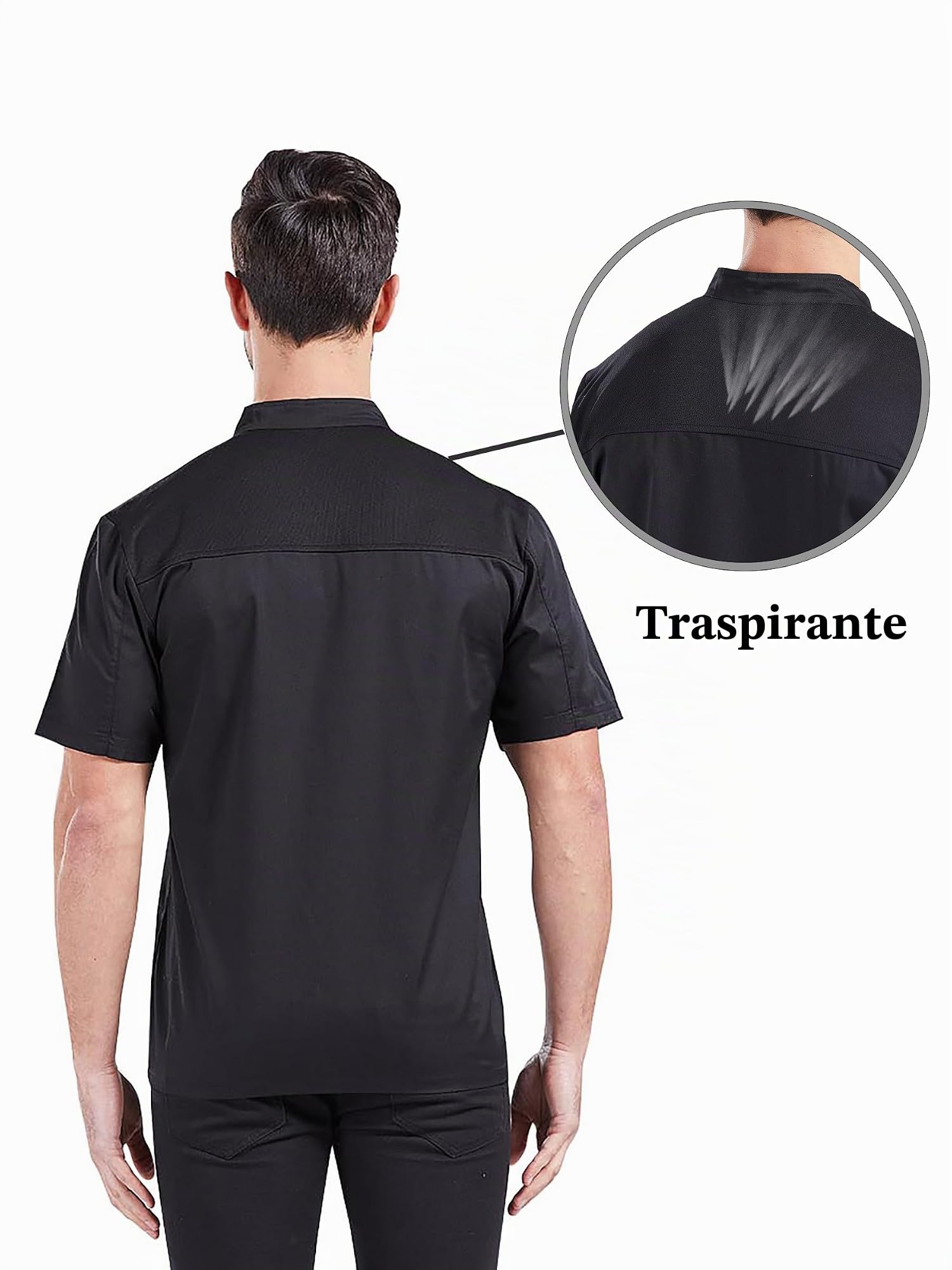 Nanxson Cucina Cappotto da Uomo, Giacca Corta da Ristorante, Uniforme da Cucina, CFM0066