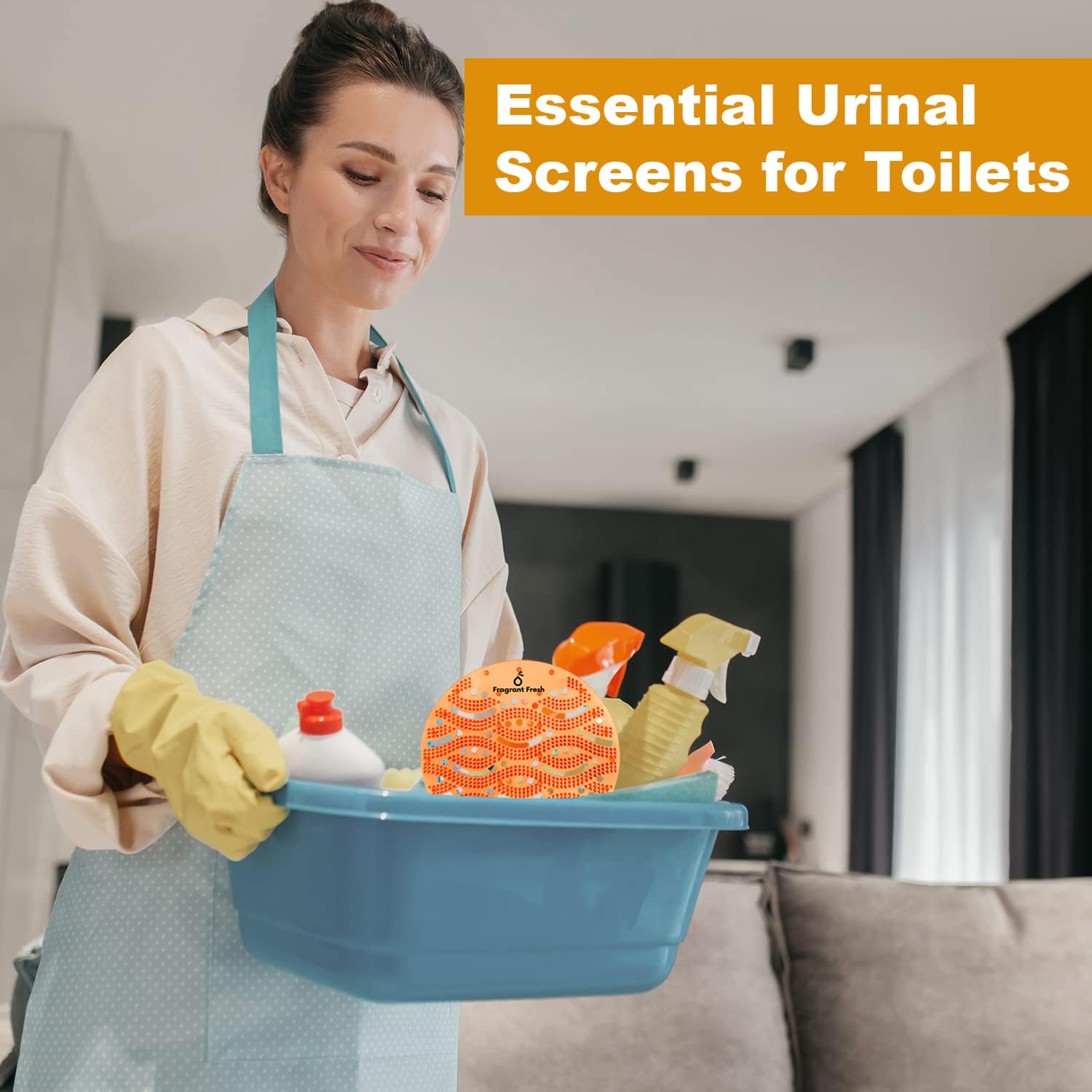 Paquete de 15 orinales con aroma naranja para baños