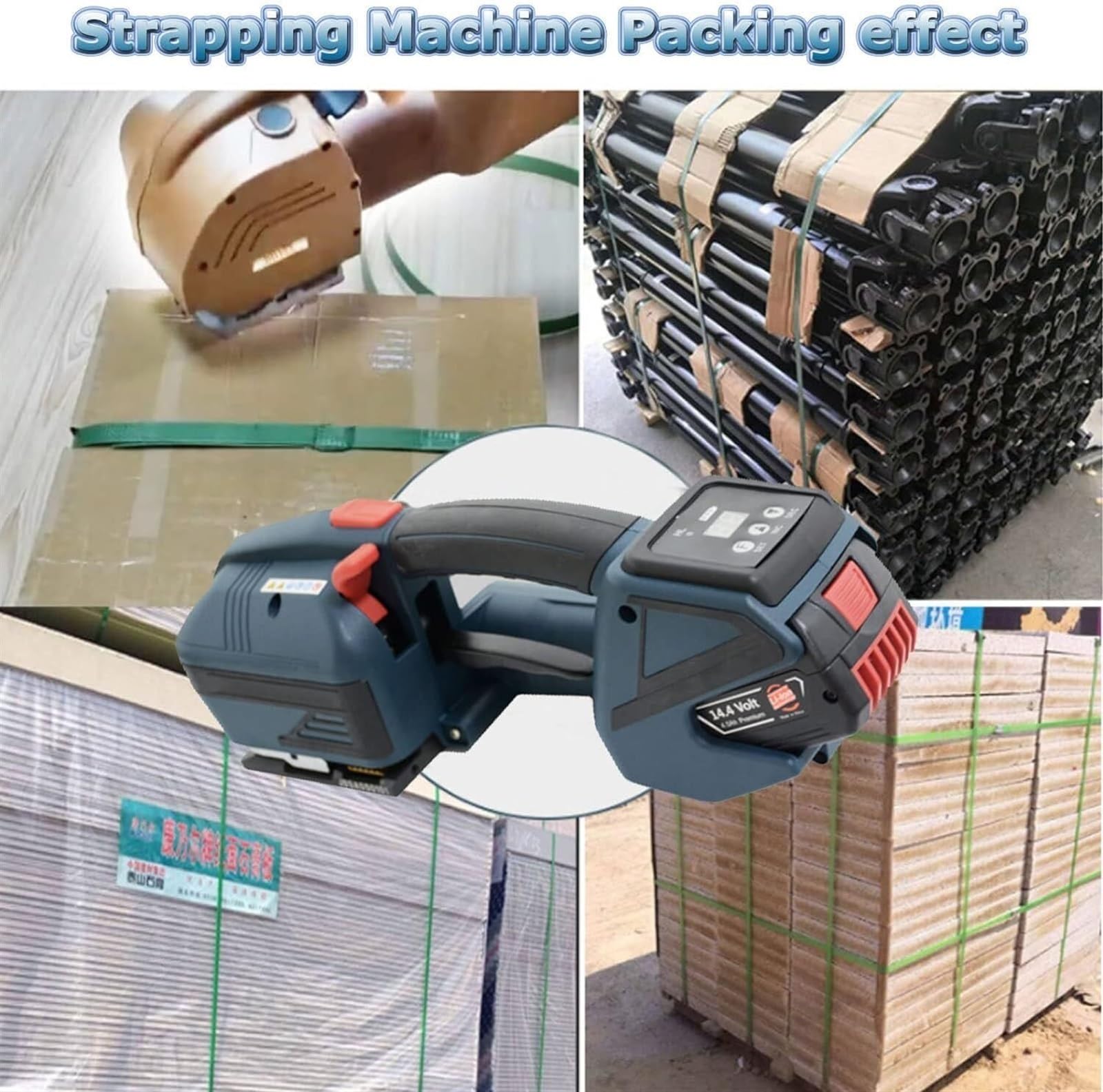 Hand Held Automatic Strapping Machine,Electric Strapping Machine Welding Strapping Tool for PP/PET Battery Powered Charged 13-16mm Strap Width Automatic Strapping Banding Machine