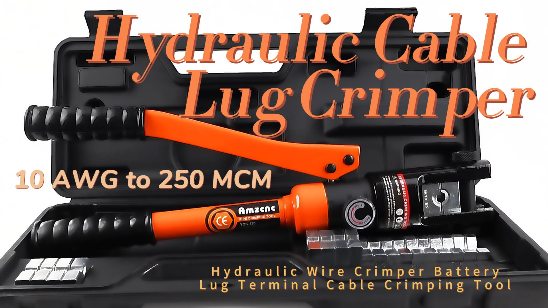 AMZCNC 12 Ton Hydraulic Cable Lug Crimper Hydraulic Wire Crimper