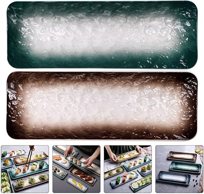 Platos de Cerámica para Sushi - Rectangulares - 2 Piezas miniatura 8