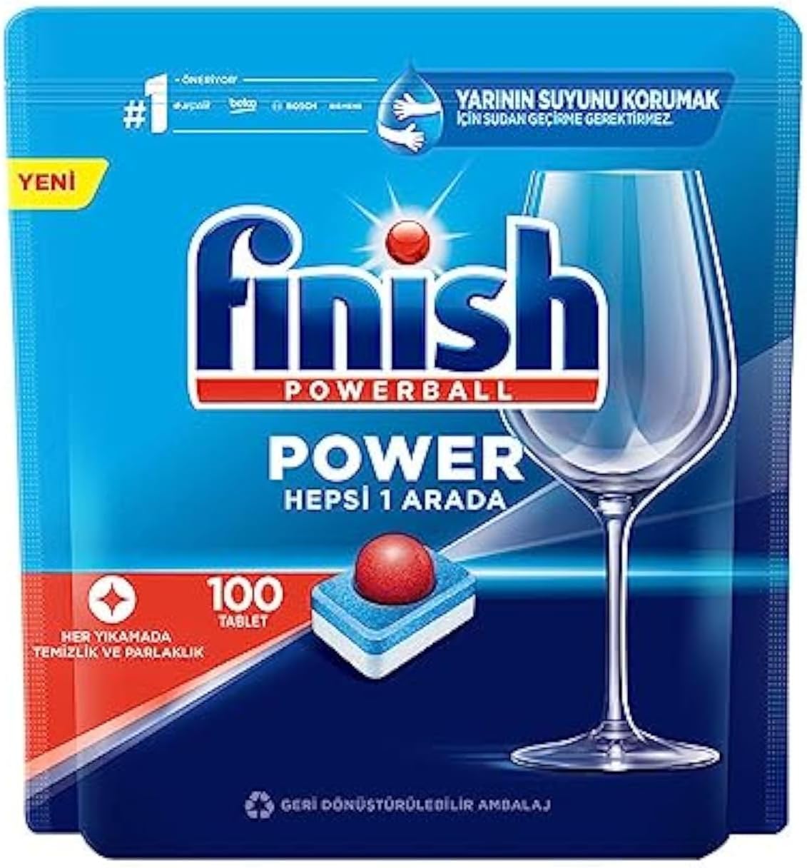 Dishwasher Detergent Tablets, All IN ONE MAX, 100 TABS