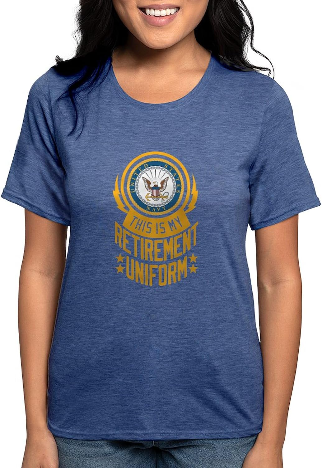 CafePress Navy Retirement Uniform Womens Tri Blend T Shirt Women's Tri-Blend T-Shirt