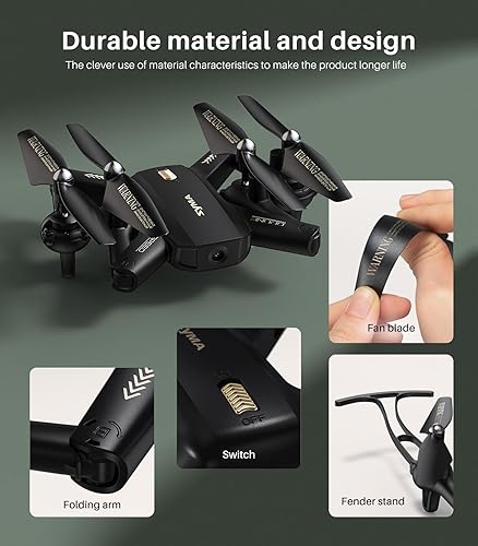 Miniatura 9 de Dron plegable para adultos con cámara FPV de 1080P, cuadricóptero SYMA RC para niños principiantes con modo sin cabeza, retención de altitud, giro y