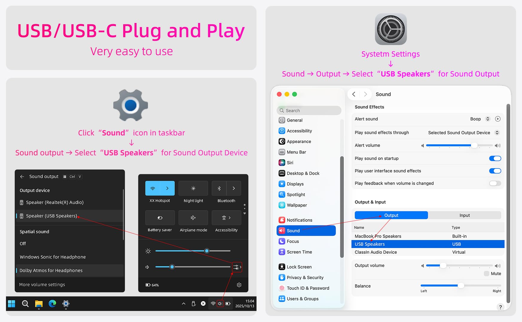 XKX Altoparlanti per computer per PC desktop, altoparlanti monitor, altoparlanti per monitor
