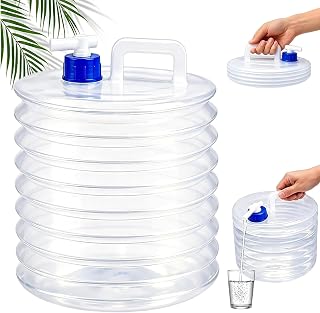 Collapsible Water Container with Spigot, Leakproof Portable Water Dispenser for Camping, Hiking, Emergency, Outdoor Travel (3L, 1 Pcs)