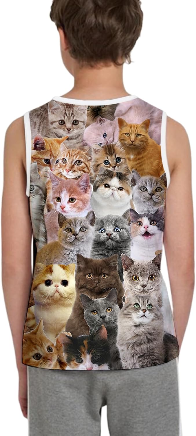 Linnhoy Boys Graphic Tanks Tops Unisex Kids 3D Print Colorful Sleeveless Tank Shirts Girls Novelty Summer Vest 4-16 Years - Image 5