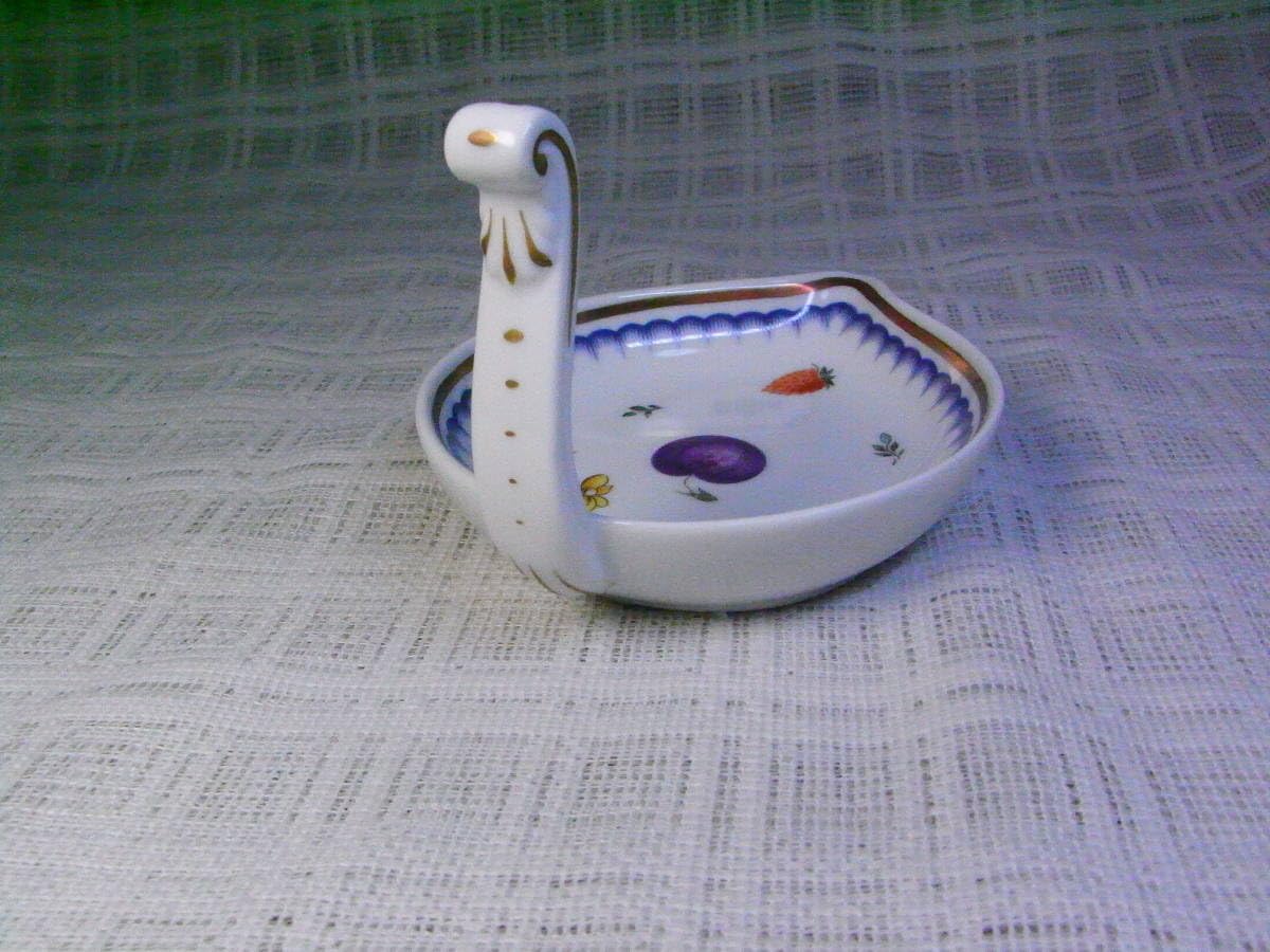 リチャードジノリ イタリアンフルーツ スワン型ディッシュ&豆皿 各2客