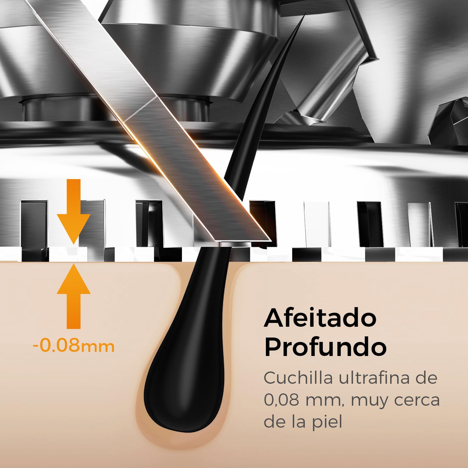 Afeitadora Electrica Hombre, Autonomía 120 minutos, Cuchilla de Acero Autoafilado, Afeitadora de barba emergente, Uso Diario o de Viaje, Rendimiento Potente y Eficiente, 8200rpm