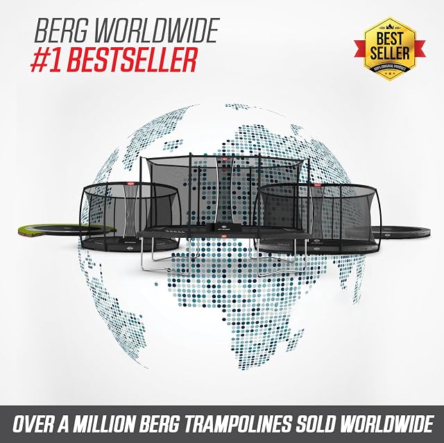 Foto 4 de 8 de BERG Trampolín Favorit InGround 380 + Red de Seguridad Comfort Verde