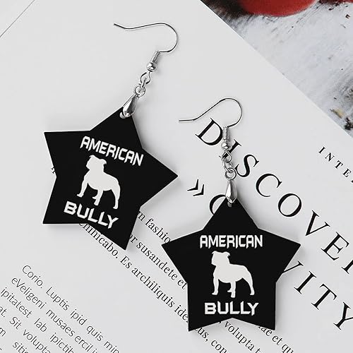 Miniatura 3 de American Bully Dog Star - Aretes de madera con forma de estrella para perro