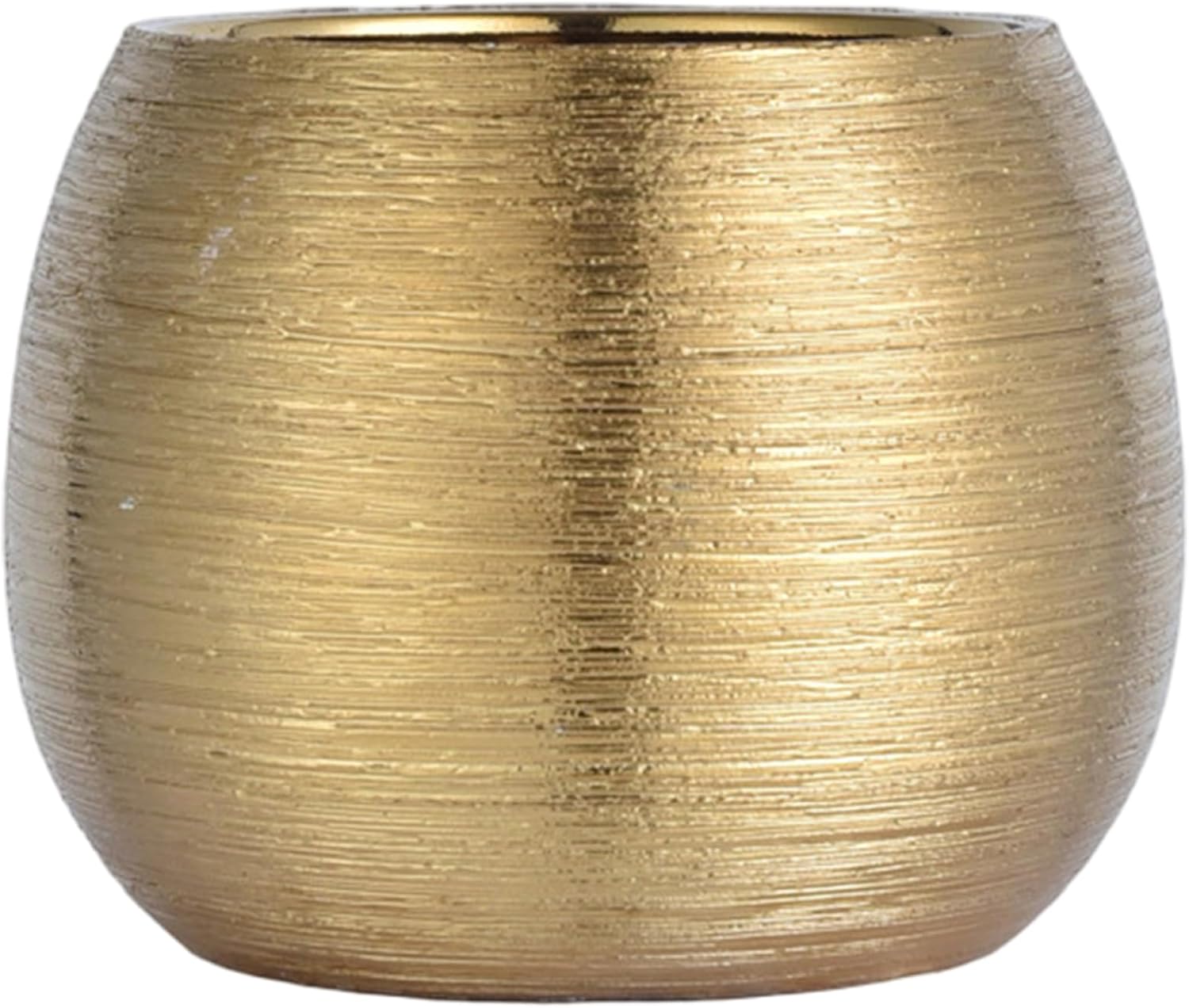 Ceramic Pots for Plants, Gold Flower Pot with Anti-Slip Bottom, for Indoor, Outdoor, Home Decor