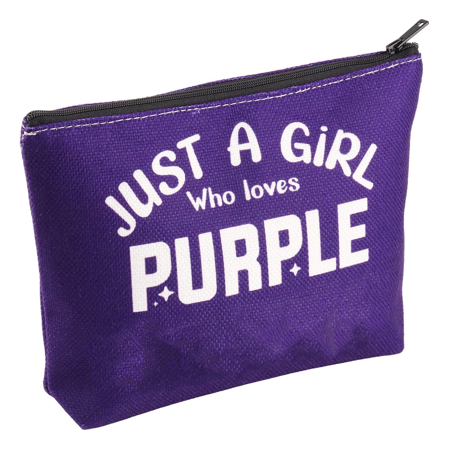 BWKTOP Purple Fans Cosmetic Makeup Bag - Zipper Pouch, Lovers Gift, Just A Girl Who Loves Purple, Girl Loves Purple - Image 4