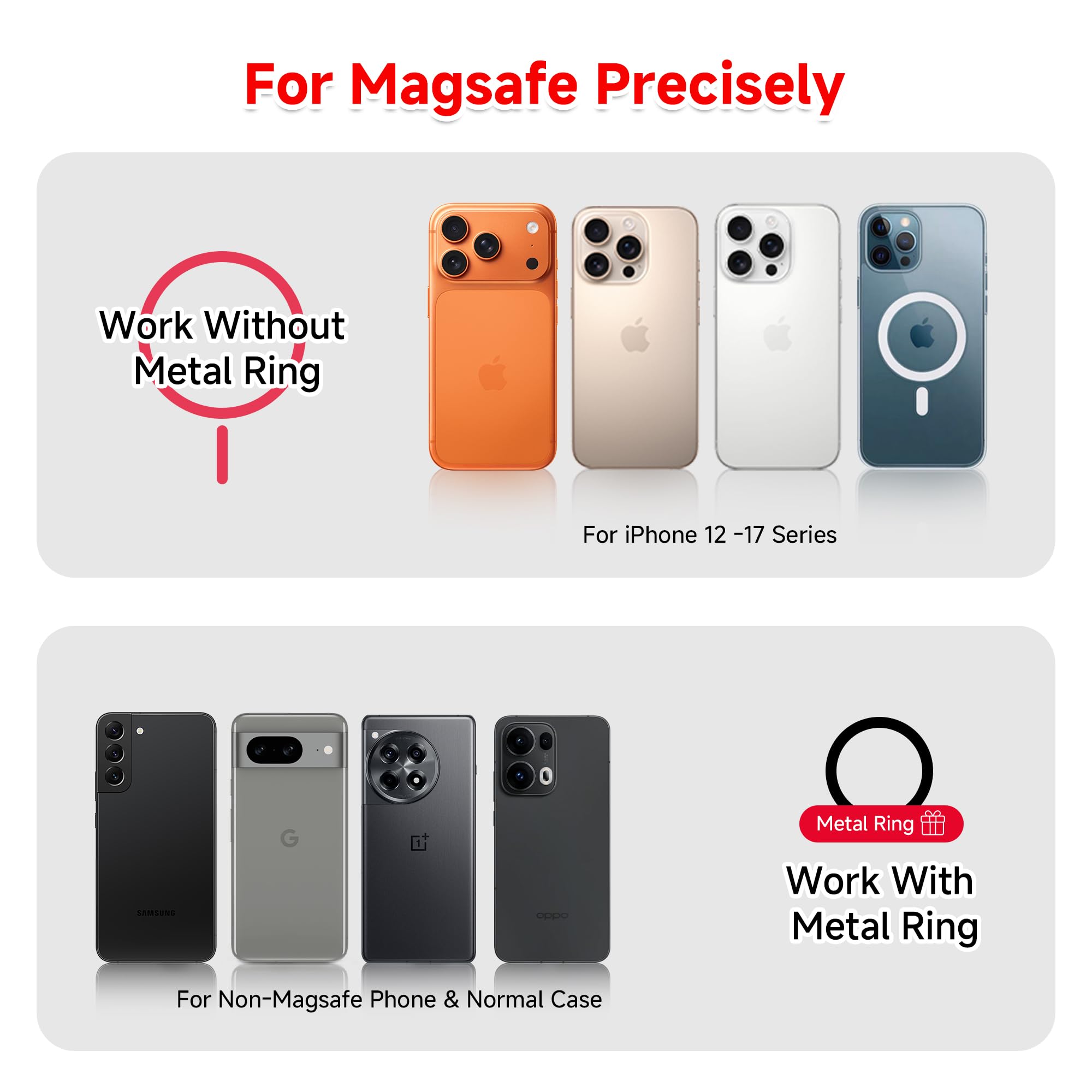 PROfezzion Supporto Porta Cellulare Magnetico con Morsetto in Metallo per Bicicletta, Tapis Roulant, Carrello da Golf, Passeggino Compatibile con MagSafe iPhone 17 16 15 14 13 12 Pro Max e molti altri