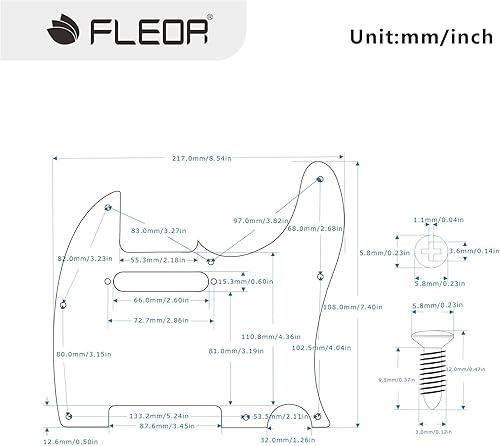 Miniatura 10 de FLEOR Juego de 8 agujeros TL para rascar con tornillos de golpeador, repuesto estándar USA/MX estilo TL, 4 capas, perla negra