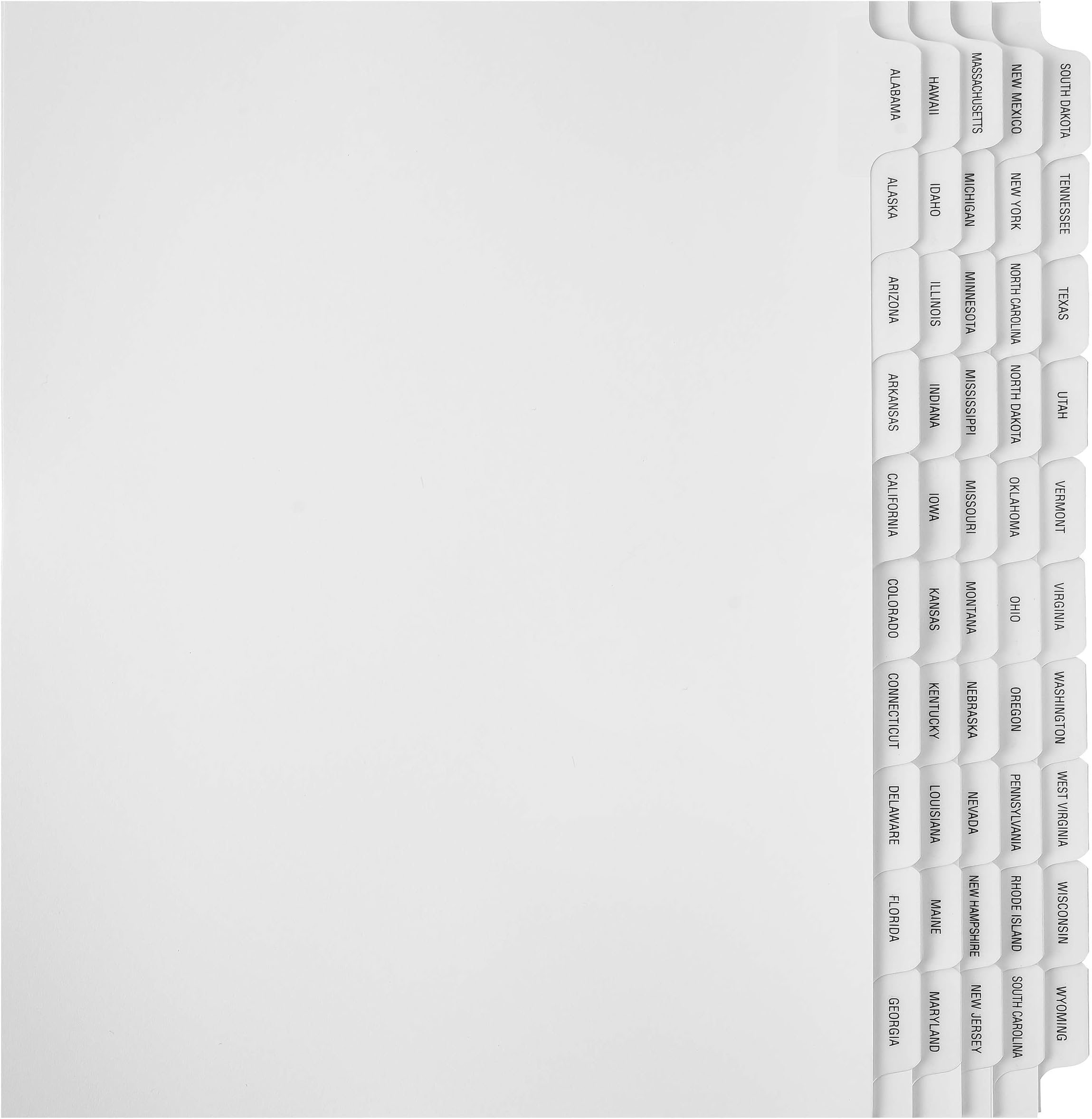 Sponsored Ad - Exhibitindexes® State Divider/Index Tabs. Unpunched to Accommodate Various Binding Systems - Letter Size - Made in The USA