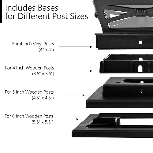 Miniatura 2 de Davinci Lighting Renaissance - Luces solares para tapa de poste (paquete de 4) y prémium (1 unidad), color negro pizarra