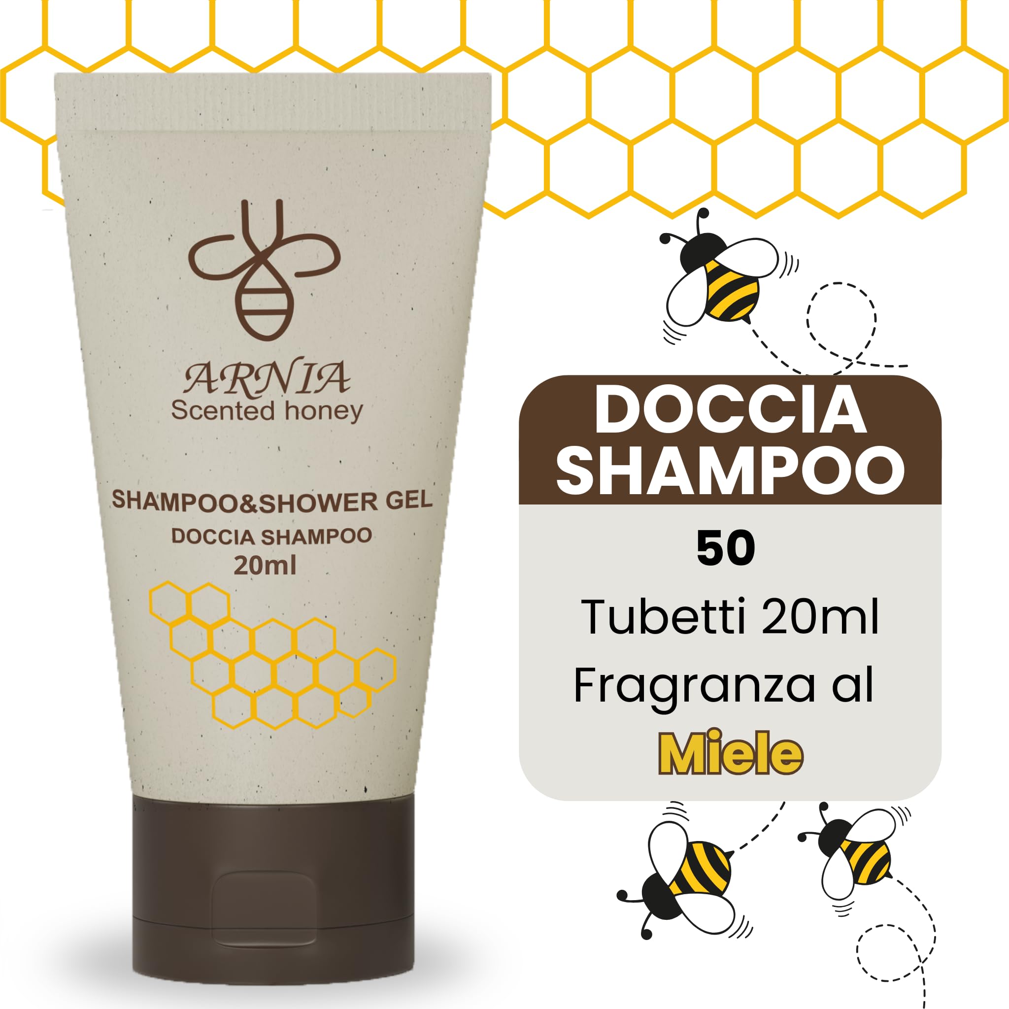 Kit Cortesia B&B Hotel Albergo Bagno Monouso 100 pezzi 50x Doccia Shampoo 20ml 50x Sapone Tondo 15g Flow Pack